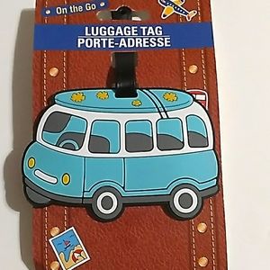 Volkswagen Bus With Surfboard On Top Luggage Tag